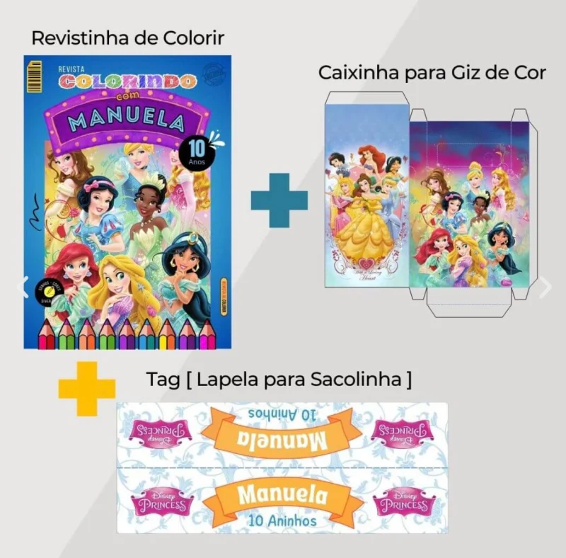 Revistinhas de Colorir + Tag e Lapela